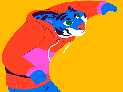 C 36 days of type 36daysoftype colorful costarica hoodie illustration tiger