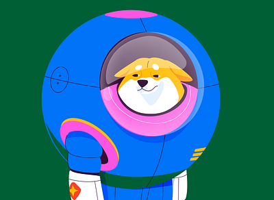 akita for 36 days of type 36daysoftype akita astronaut costa rica cute puppy dog illustration nasa space