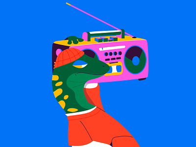 rap lizard 36daysoftype animal cool costa rica hiphop illustration lizard music radio rap