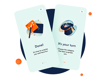 Magic illustrated icons cards costarica hat icons illustration magic onboarding steps ui ux