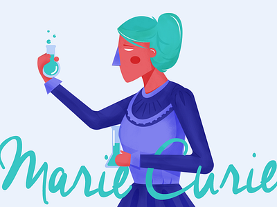 Marie Curie illustration marie curie science woman