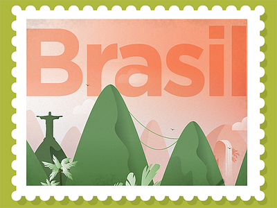 Estampita de viaje Brasil brasil danijg illustration nature stamp travel