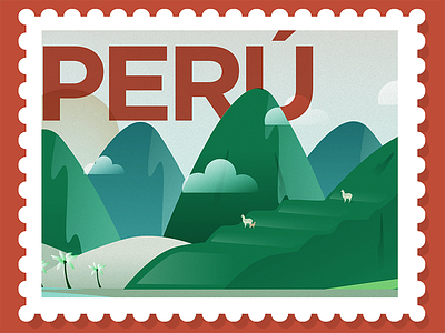 Estampita de viaje Perú illustration nature peru stamp travel