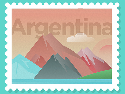 Estampita de viaje Argentina argentina danijg2 illustration stamp travel
