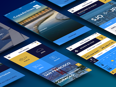 Copa Airlines app design airplane app copa airlines fly ui ux visual design