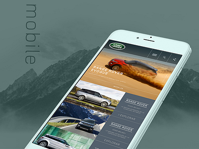 Land Rover mobile car landrover mobile ui ux