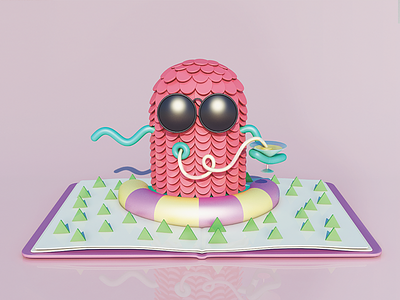 3D Personal Project 3d book monster