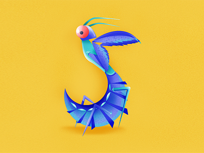 36 days of type | Mantis costarica illustration insect mantis number yellow