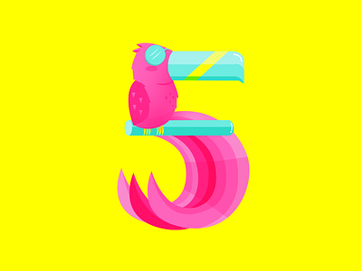 36 days of type 2015 | 5 costa rica number. bird parrot pets pink type yellow