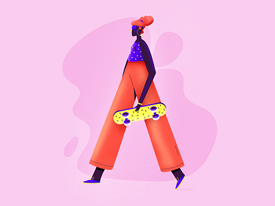 A 36 days of type-2019 36 days of type beautiful costa rica fashion girl pink skateboard tipography