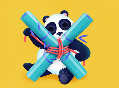 Panda 36daysoftype asia bamboo bear cute danijg22 illustration panda panda bear