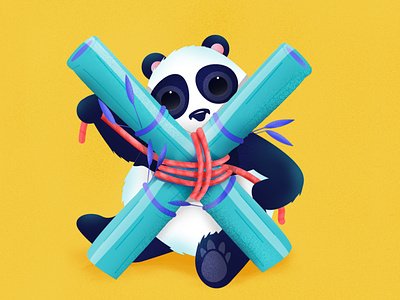 Panda 36daysoftype asia bamboo bear cute danijg22 illustration panda panda bear