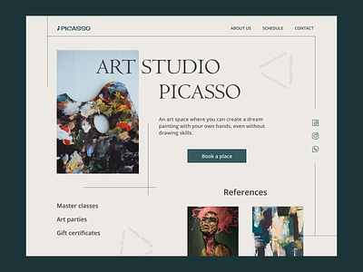 Art Studio website design ui ux