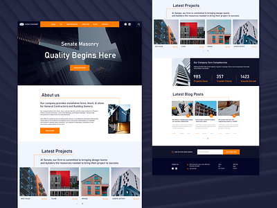 Senate Masonry Homepage Redesign design landing landingpage ui uiux ux web webdesign