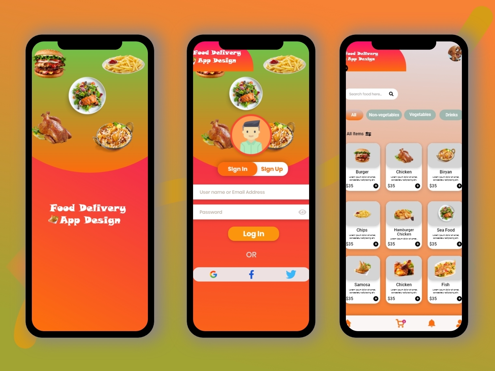 Food delivery app design by Peter Paulinus on Dribbble