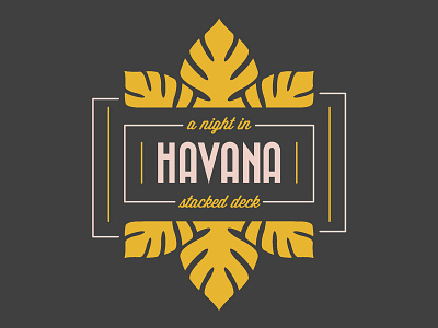 A Night in Havana Gala Logo II cuba event branding gala branding havana logo retro tropical vector art