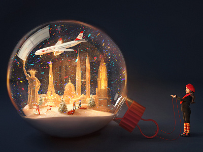 Christmas Magic 3d ball cgi christmas modelling photoshop render retouch travel
