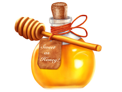 Honey jar digital painting drawing honey illustration jar painting photoshop