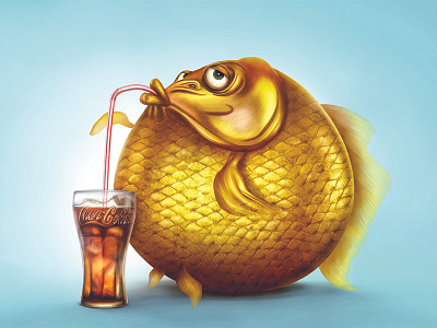 Cartoon Fish 3d cartoon cocacola digital illustration drawing fish illustration painting photoshop