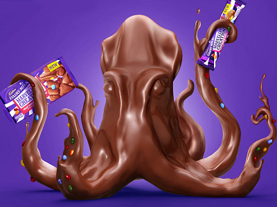 Chocolate Octopus chocolate cinema4d drawing illustration octopus photoshop render