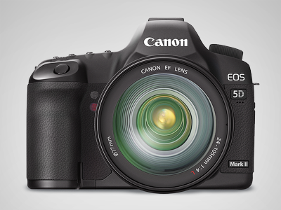 Canon 5D Mark II 5d camera canon gradient mesh icon illustrator lens vector
