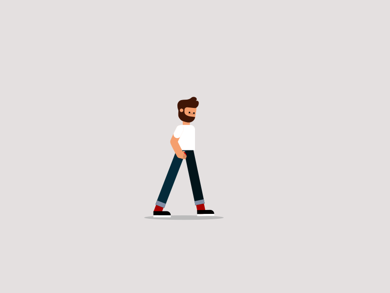 Walking 🍎 character design illustration motion red rubberhose