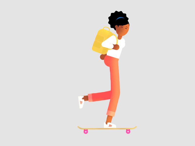 Skate girl character design illustration rubberhose skate vector
