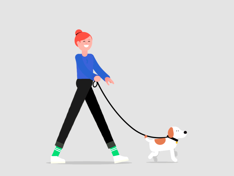 Walking character design dog illustration motion rigging rubberhose vector walkcycle