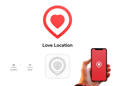 Love location adobe xd app design branding design icon logo ui vector