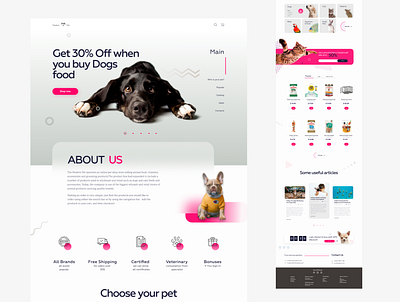 Landing Page for Pets Shop branding design e commerce home page homepage identity interface landing page modern design online store pet shop site store ui ui design web web design web page website