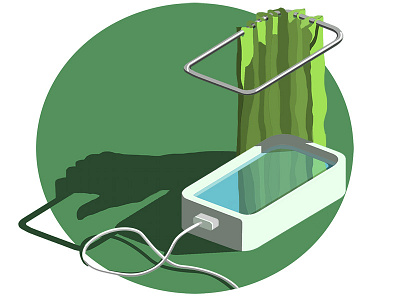 Smartphones and the drought curtains illustration shower