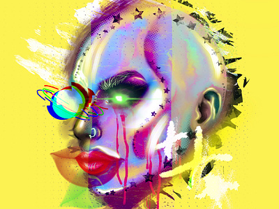 cybercolor adobecreative design digital art illustration painting portrait procreate