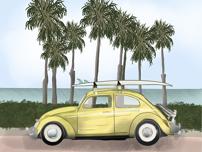 California Beetz adobecreative beetz california car illustration digital art illustration procreate vwbeetle