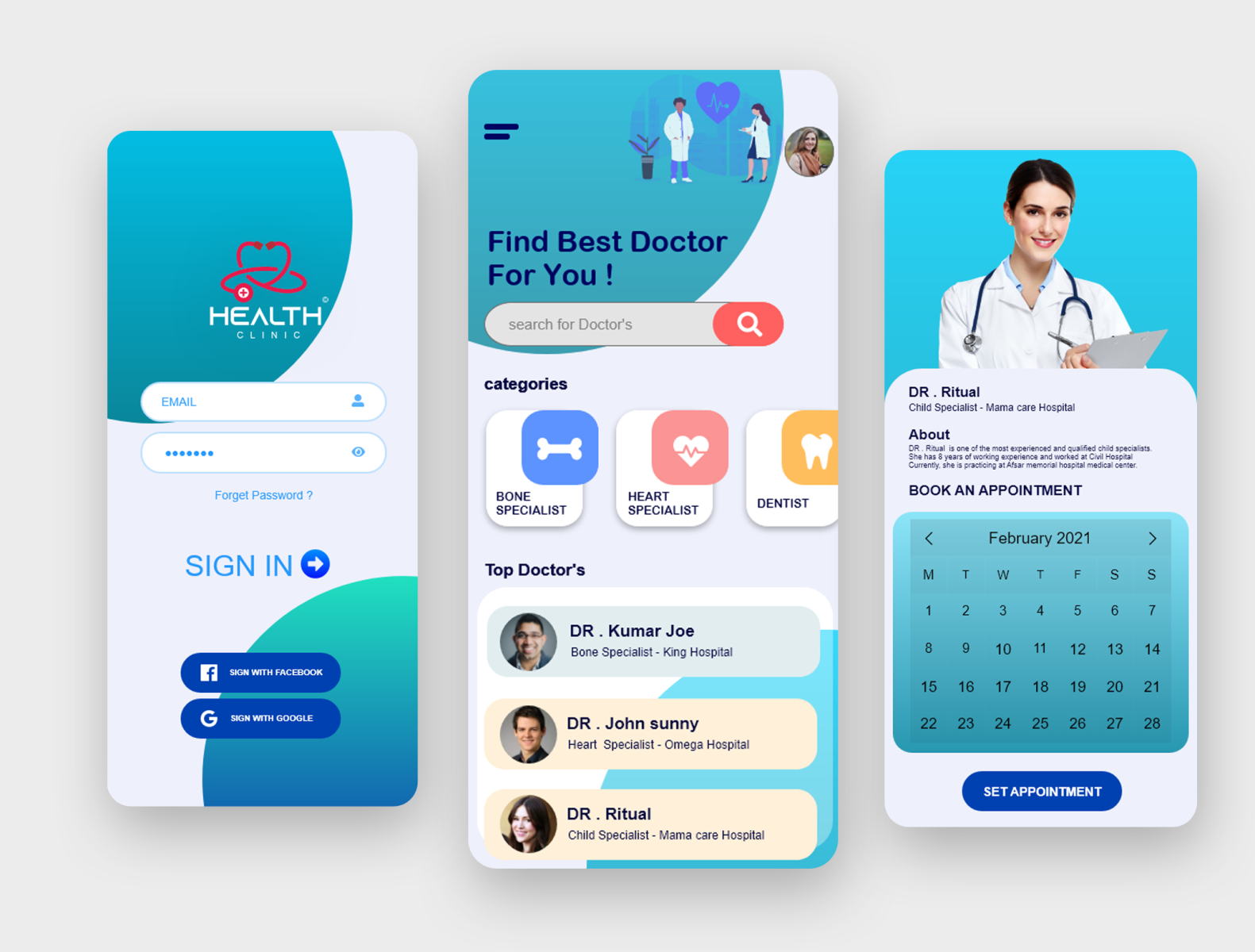 Medical App UI/UX design by Umair Ishfaq UI/UX design on Dribbble