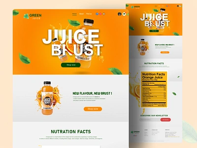 Juice Burst Landing page UI branding design graphic design landing page landing page design product design ui ui design ux ux design web design