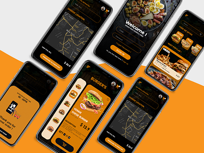 Restaurant Delivery APP UI Design app design application desin branding design graphic design illustration restaurant app desing ui ui design ux ux design