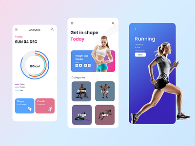 Fitness App UI 3d animation app design branding design graphic design illustration logo motion graphics ui ui design ux ux design