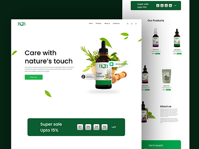 Herbal Products landing page design app design branding design graphic design landing page designer ui ui design ui designer upwork ux ux design ux designer