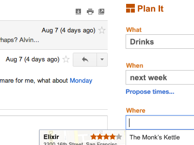 Gmail Plugin for Scheduling (2012)
