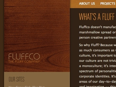 Fluffco homepage chunk bauhaus brown chalet sifr wood