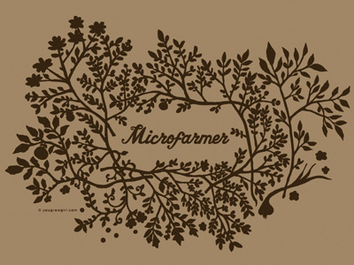 Microfarmer Final brown coffee drawing plants vitrina
