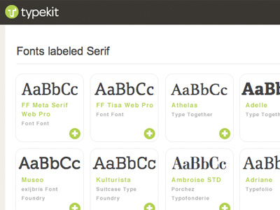 Typekit Grid View