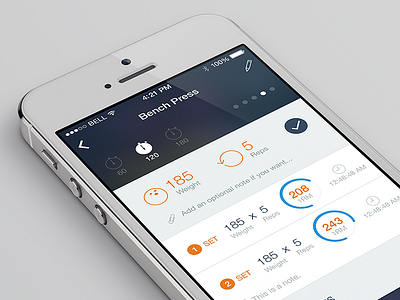 Workouts 7 app design fitness flat ios ios 7 ios7 iphone ui ux workouts