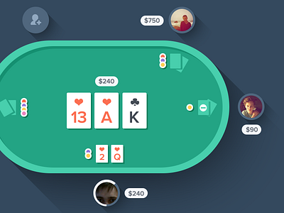 Flat Poker? Why not! 7 design flat game ios ios7 iphone longshadow poker ui ux