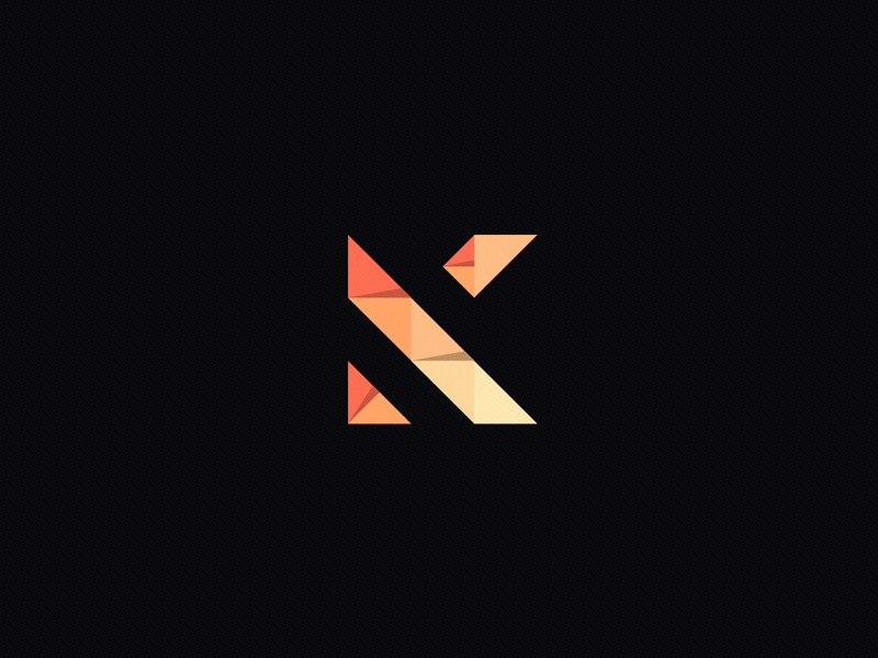 Personal Mark - Reveal Animation animation geometry gif k letter lighting logo mark personal triangle
