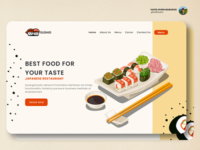 Landing Page Sushi Food design landingpage sushifood sushilandingpage ui uiux webdesign