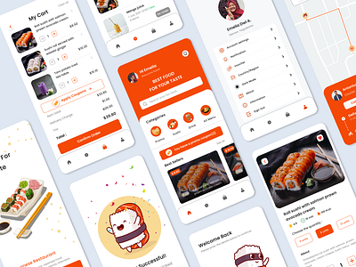 Sushi food app aplication app belajar design food sushi ui uidesign uiux uxdesign