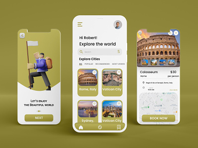 Travel App UI Concept app design typography ui uidesign uiux userinterface ux uxdesign visualdesign webdesign
