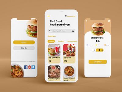 Food Delivery app UI concept app branding design graphic design illustration logo typography ui uidesign uiux ux uxdesign