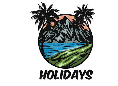 summer time holiday design beach holiday ocean palm tree summer vector